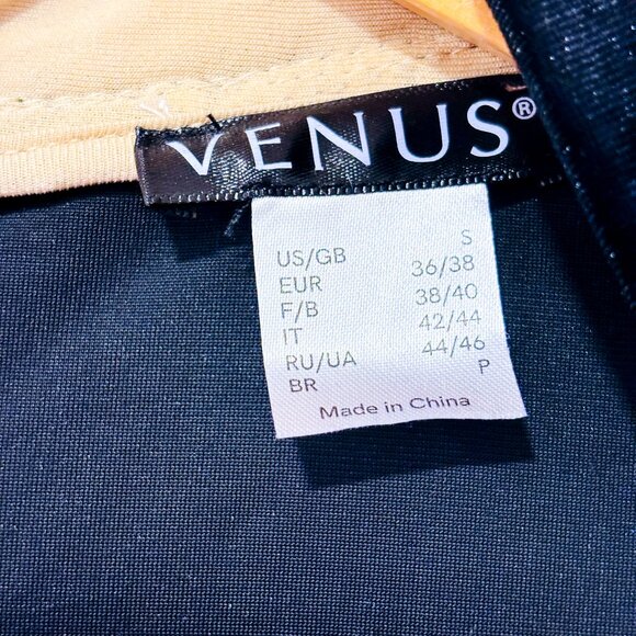 VENUS Black Gold Velvet Sequin Jumpsuit Long Sleeve Evening | Small * - Picture 5 of 7